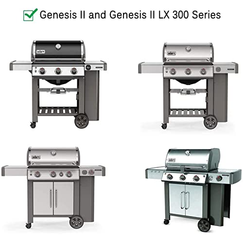 GFTIME 43.4cm Porcelain Steel Flavorizer Bars for Weber Genesis II/LX 300 Series II E-310, II E-330, II E-335, II S-335, II LX S/E-340 (2017 and