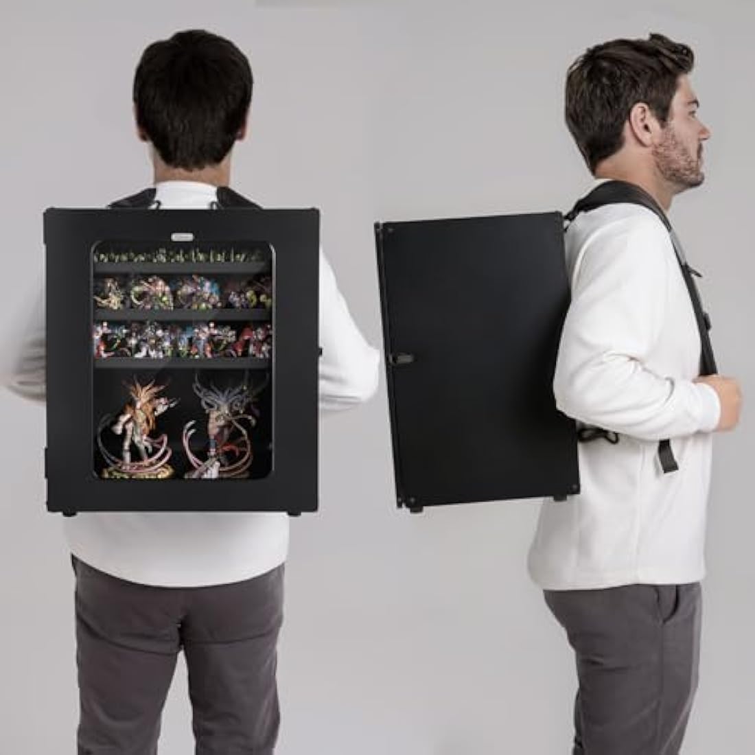 Miniatures Storage Case Miniatures Transport Case, shoulder straps, Stackable miniature carrying case (5pcs tray) easy transportation and storage for warhammer 40k (miniature not included, large size)