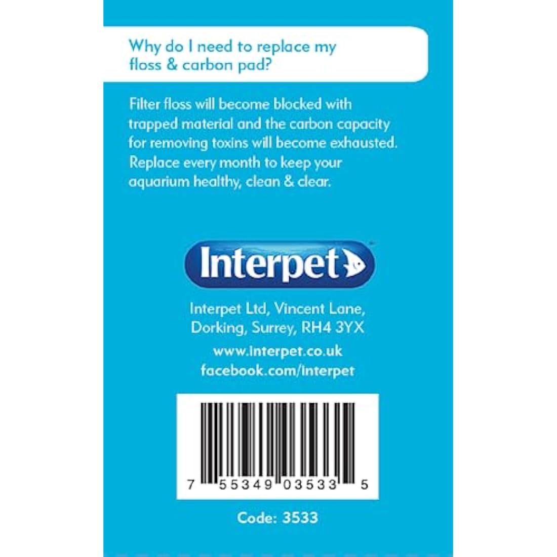 Interpet Monthly Service Kit for Interpet PF1 Aquarium Power Filter, floss and carbon bonded replacement foams (Pack of 3)