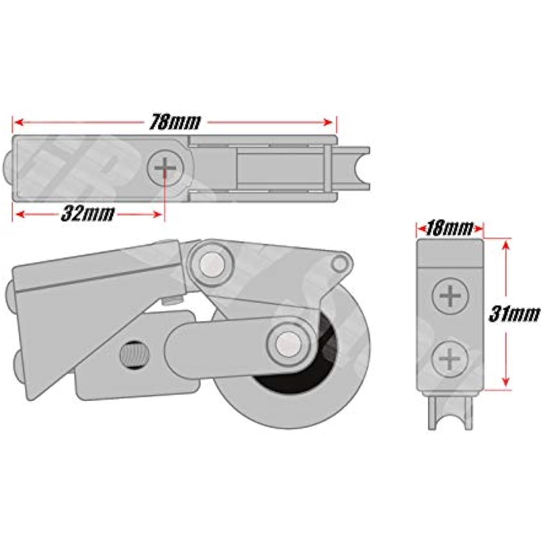 Pair CA865 Patio Door Roller Wheels 38mm Sliding Stainless Steel CA862 CA863