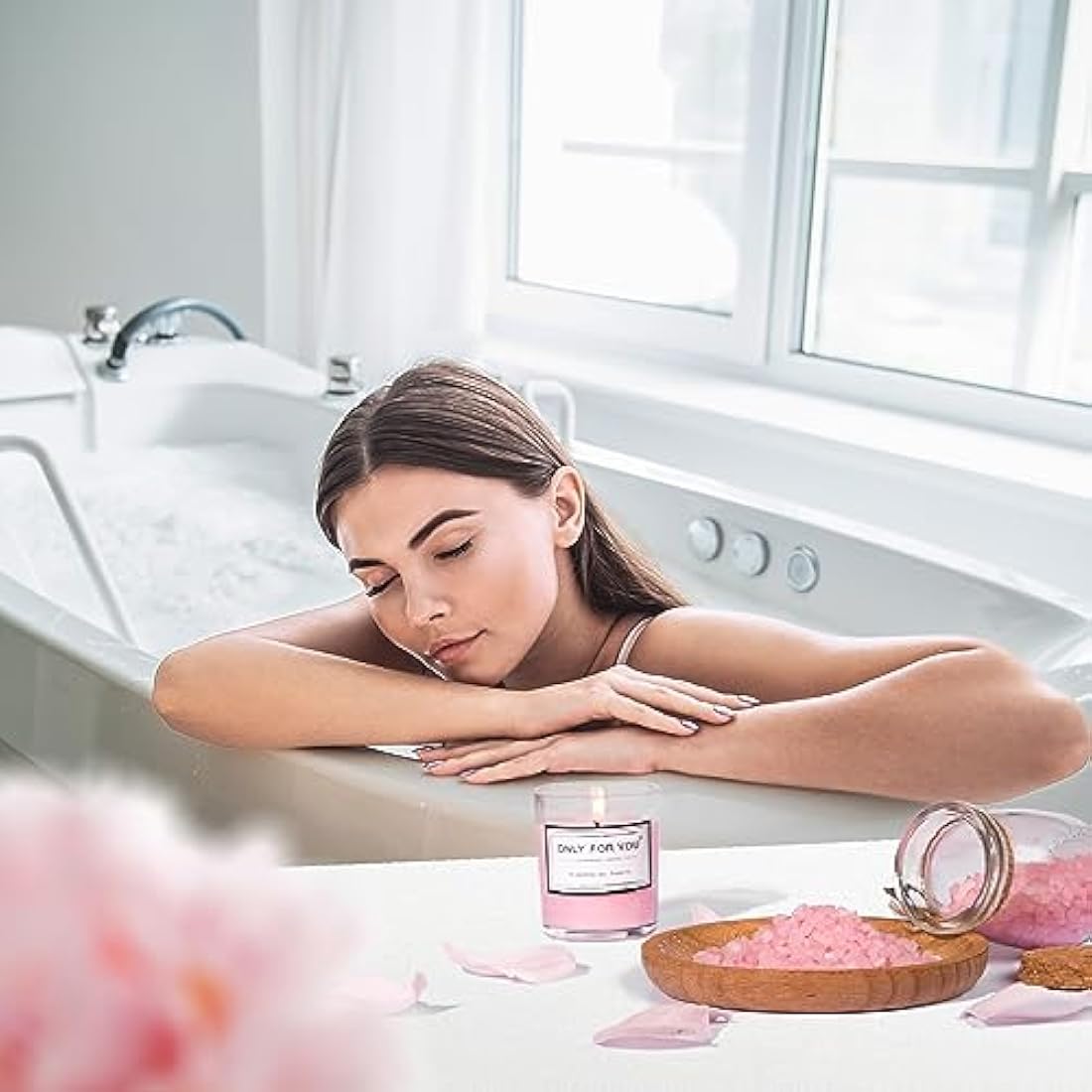 Birthday Gifts for Women Pamper - Inspirational Thank You Gifts for Her, Relaxation Spa Gift Hamper for Ladies, Self Care Bath Set with Scented Candle, 14oz Coffee Mug, Greeting Card, Elegant Gift Box