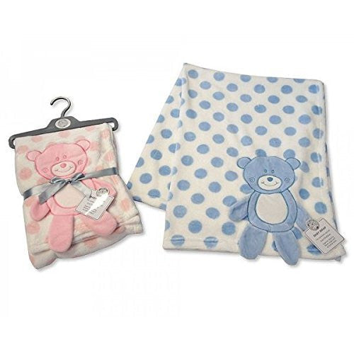 Baby Wrap with Large Teddy Applique pink or blue