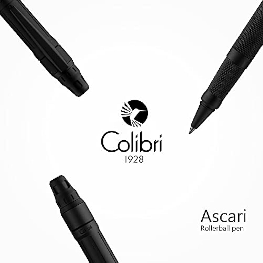 Colibri Ascari Rollerball Pen-Matte Black with Pachmayr Texture Finish-Luxury Pen-Luxury Fine point Pen-Spring Clip-Comes In A Nice Gift Box-Gift For Men And Women
