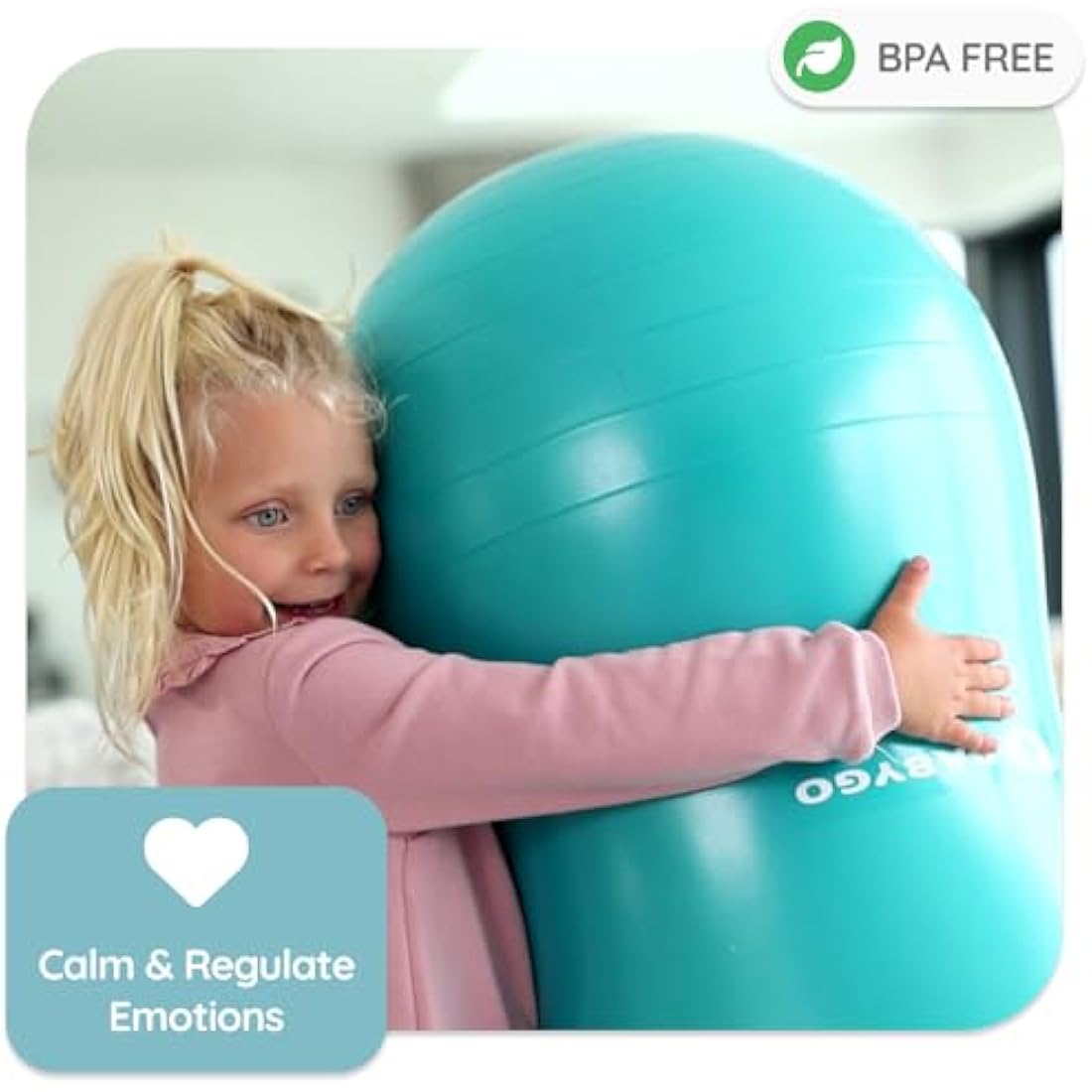 BABYGO® Sensory Exercise Ball | Peanut Ball for Kids Children | Autism Therapy Calming Development Activities Motor Skills | Exercise Book & Pump Included
