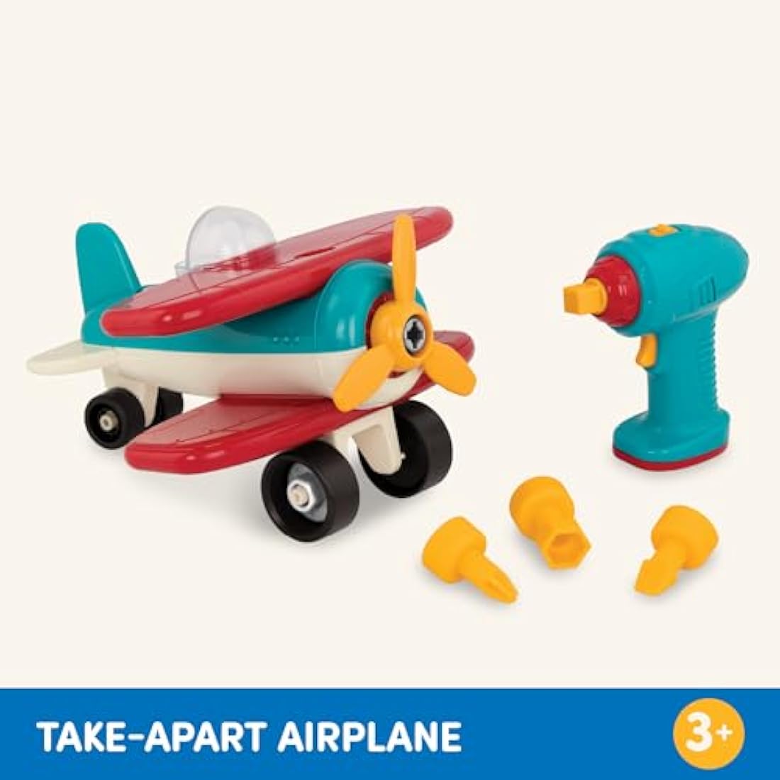 Battat – Classic Construction Toy – Pretend Play Toys – Toddler Plane Playset – Dexterity Building Toy – 3+ Years– Take – Apart Airplane