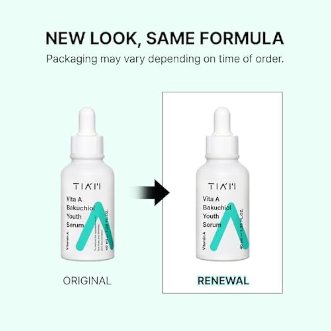 TIAM Vita A Bakuchiol Youth Serum – Intense Firming Face Serum | Face Brightening Vitamin A Serum for Face | Fish Collagen- Infused Skin Brightening K beauty Skincare Serum (1.35 fl. oz.)
