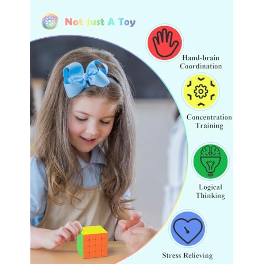 ROXENDA Speed Cube - Fast Smooth Turning Solid Durable & Stickerless Frosted, Best 3D Puzzle Magic Cube Toy - Turns Quicker than Original for kids Gift & Adult & Children(4x4x4 Cube)