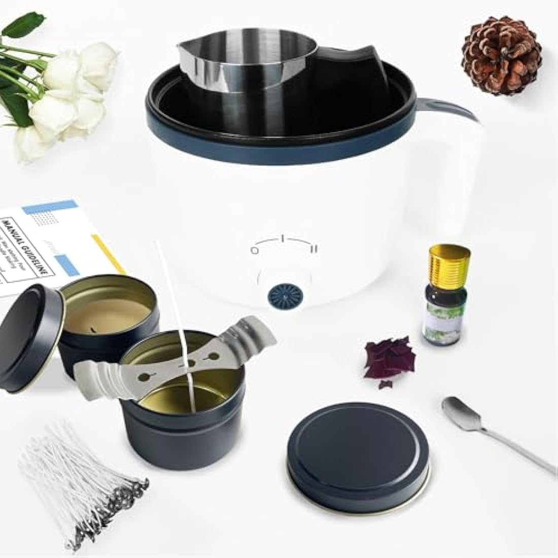 VUSIBA Candle Making Kit with Wax Melter,Soy Wax for Candle Making, DIY Scented Candle Kit for Adult Beginner,Make Your Own Candles