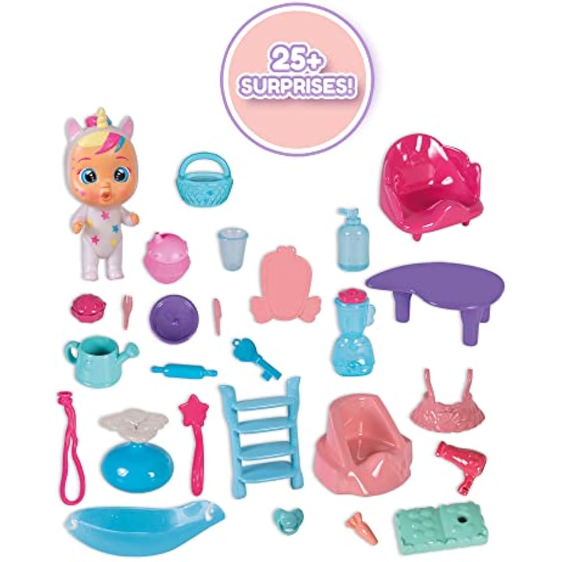 CRY BABIES MAGIC TEARS Dreamy's Mega House, Dreamy character Dolls House with +25 Accessories - Playset toy for Boys and Girls +3 Years