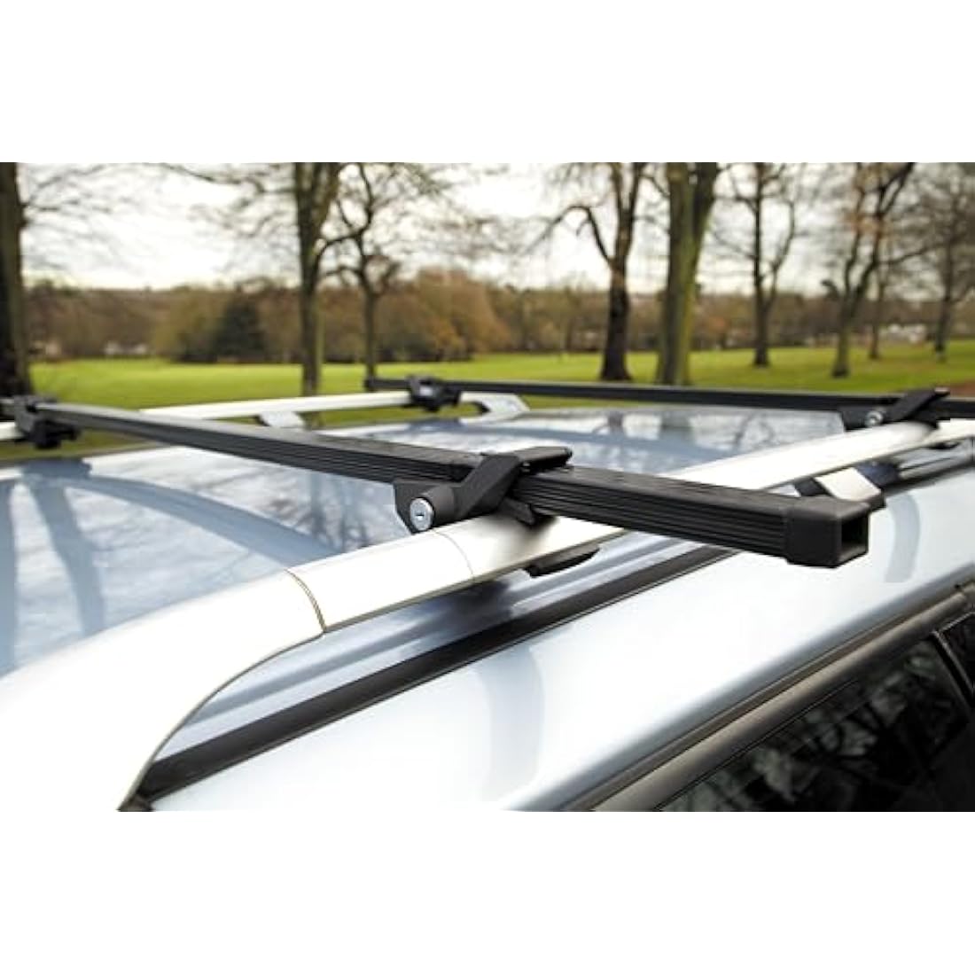 Summit SUM-001 Roof Bar to Fit Cars with Running Rails, Black Steel