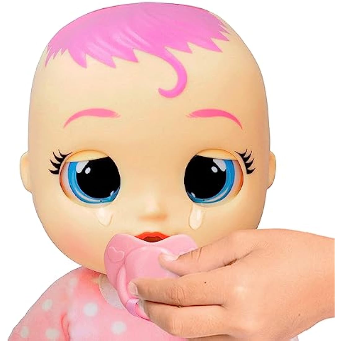 Cry Babies Newborn Coney - Deluxe Interactive Newborn Doll with A Smart Bracelet, Real Tears and Baby Accessories-Gift Toy for Girls and Boys Ages 18 Months and Up, Pink