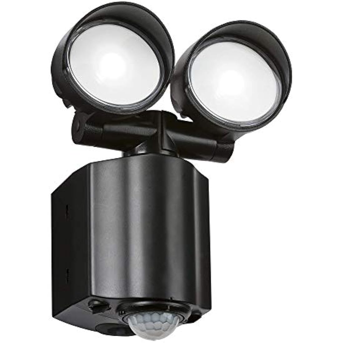 Knightsbridge 230V IP44 2x8W LED Twin Spot Black Security Light with PIR