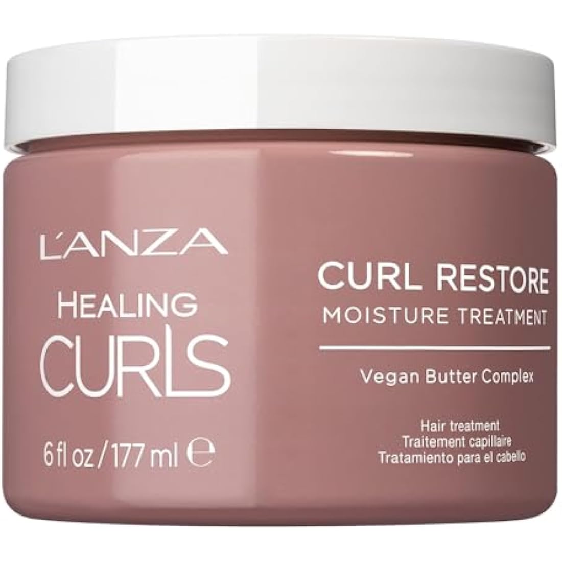 L'ANZA Healing Curls Curl Restore Moisture Treatment - Intensely Moisturising Leave-In Curl Defining Cream for Taming Frizz and Protection from Heat with Sulphate Free, Paraben Free Formula (177ml)