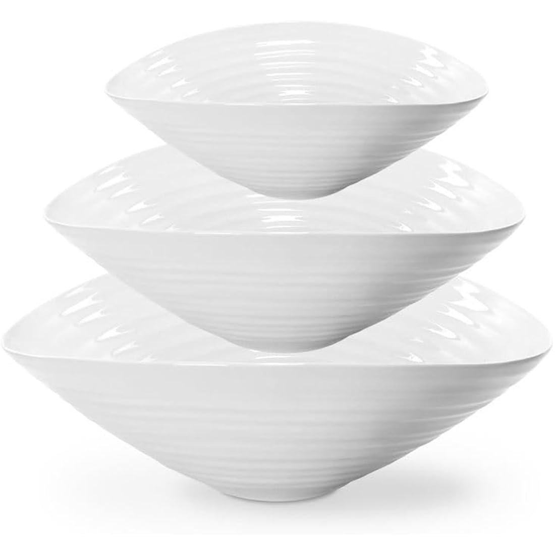 Portmeirion Home & Gifts CPW76819-X Salad Bowl, Porcelain, White, 11 x 33 x 11 cm