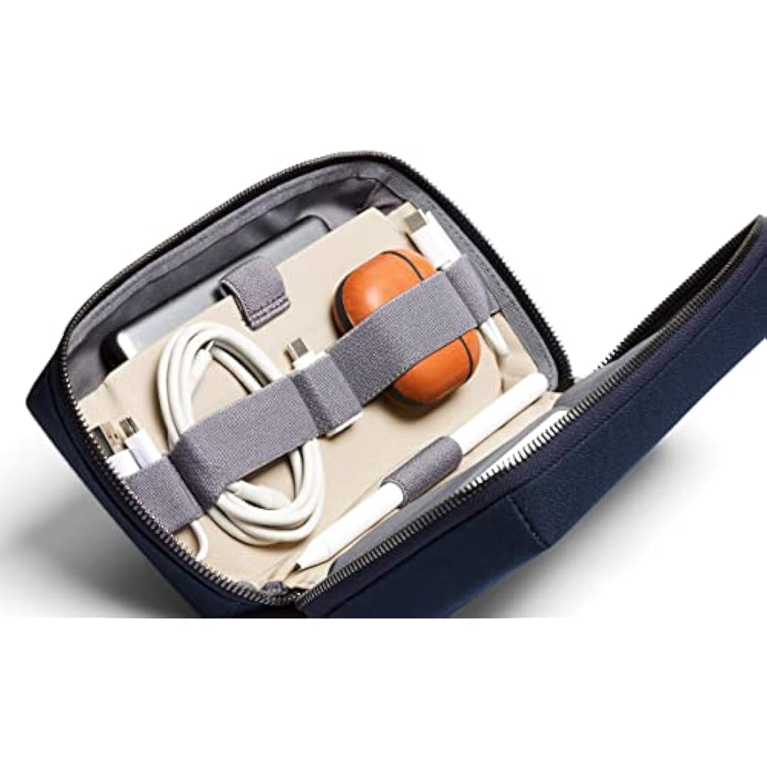 Bellroy Tech Kit (Tech Accessories Organizer Pouch, Zipper Closure, Stores Power Bank, Phone Charger, Cables & More) (Navy)
