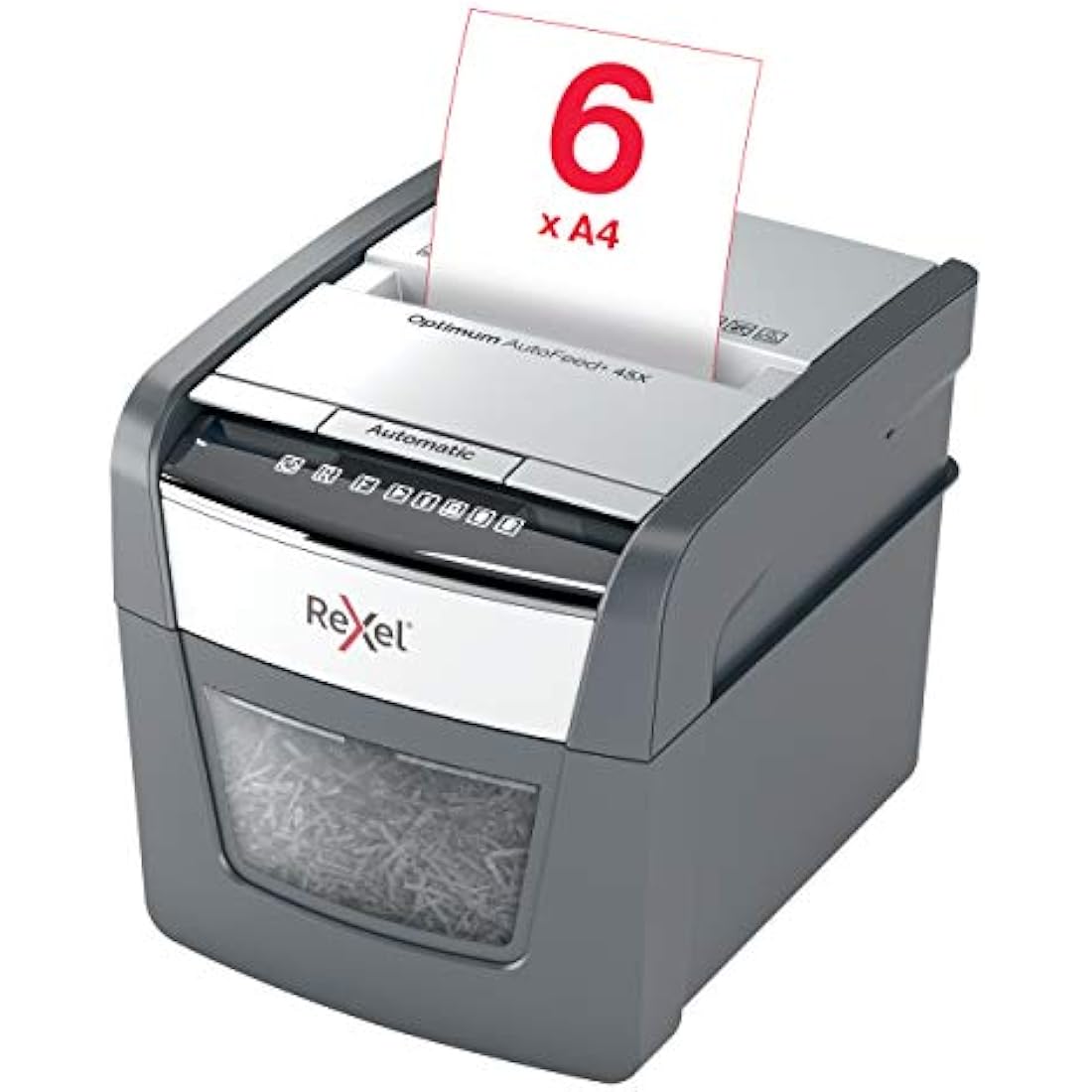 Rexel Optimum Auto Feed 45 Sheet Automatic Cross Cut Paper Shredder, P-4 Security, Home/Home Office, 20 Litre Removable Bin, 2020045X, Black