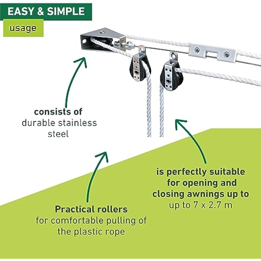 Windhager 10884 rope-pull assembly set
