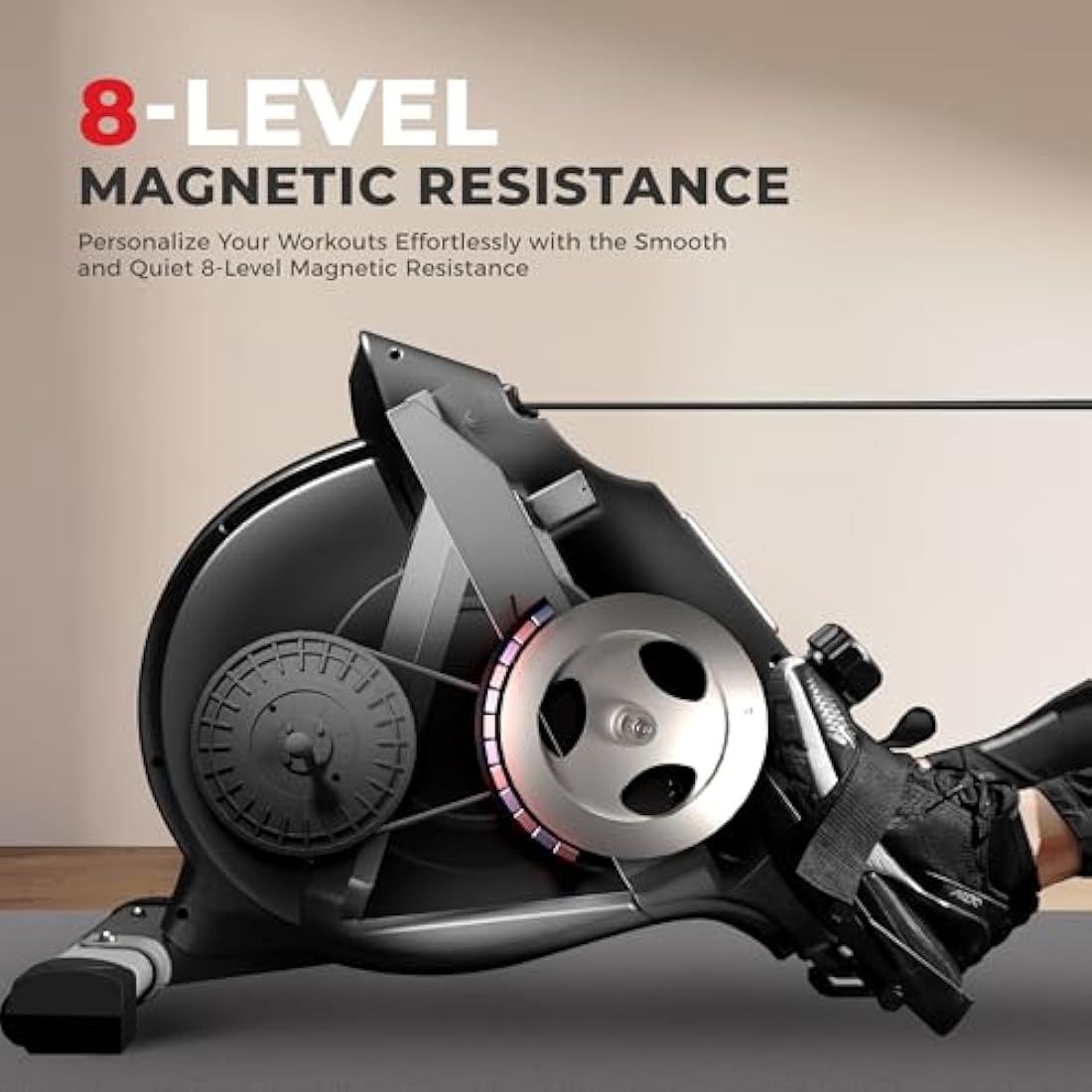 Sunny Health & Fitness Magnetic Rowing Machine with LCD Display for Home Exercise, Foldable and Compact Rowers with Transport Wheels, Full Body Workout Equipment For Home Gym, Optional Extra Long Rail