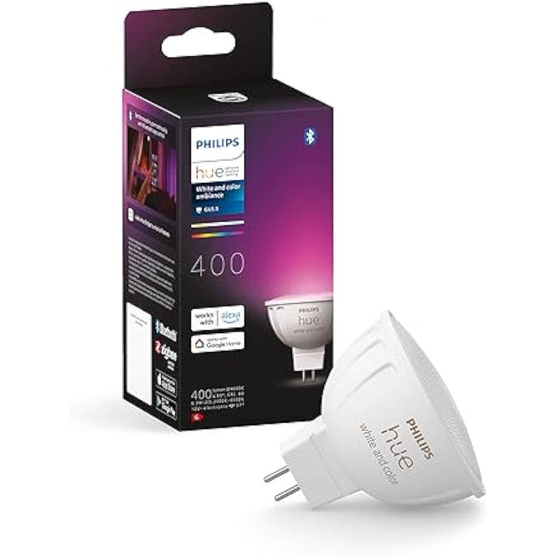 Philips Hue LED Smart Light spot - White and Coloured Light - 1 Pack - MR16