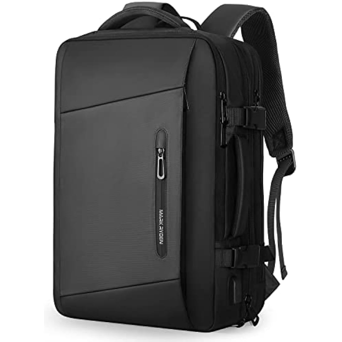 MARK RYDEN Laptop Backpack, Expandable 26L-38L Travel Backpack Cabin Size, Business Backpack Men with USB Charging Port Fit 17.3 Laptop-YKK Zip