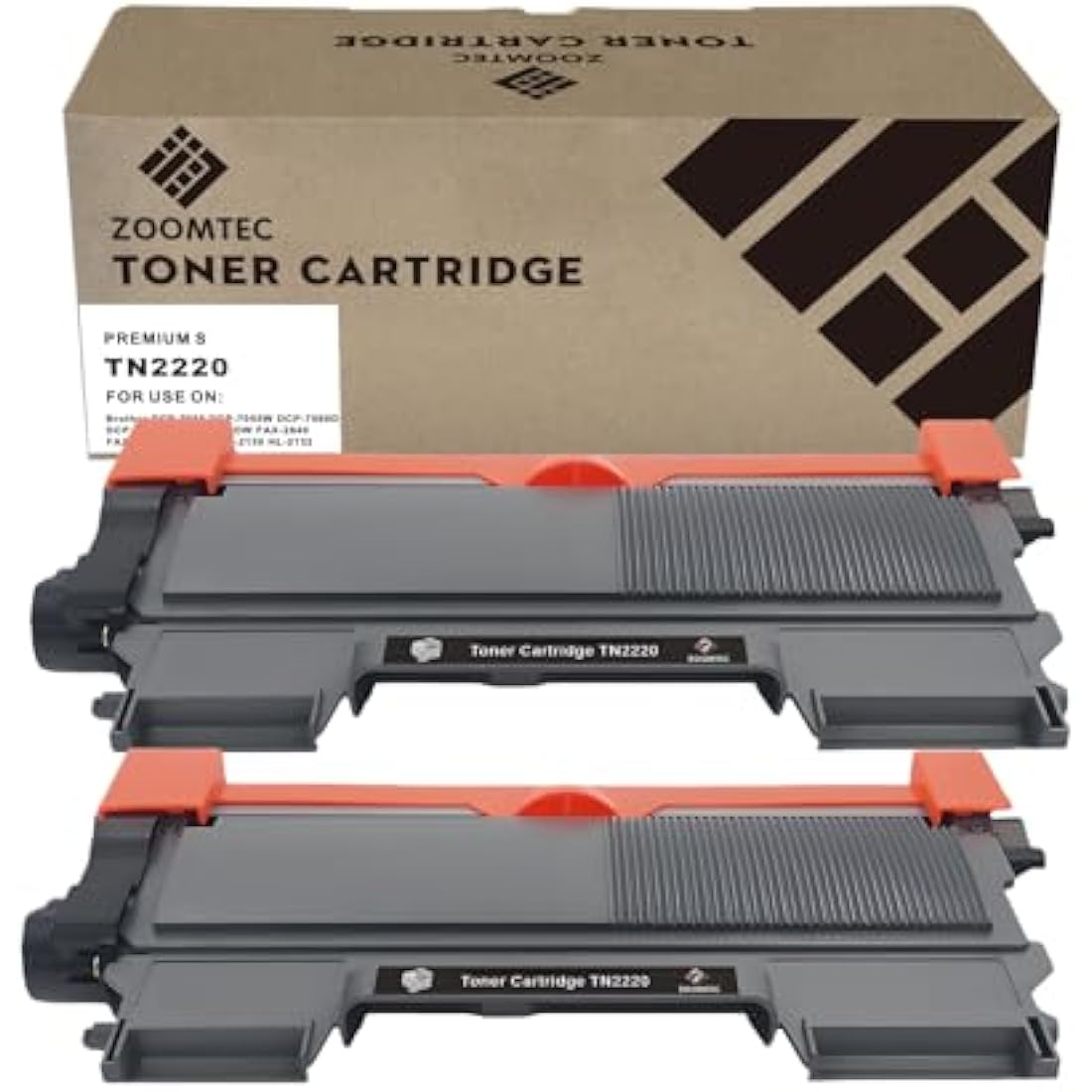 ZOOMTEC Compatible TN2220 TN-2220 Toner Cartridge Work for Brother HL-2130 HL-2132 HL-2240 HL-2240D HL-2250DN HL-2270DW DCP-7060D DCP-7065DN DCP-7070DW MFC-7360 MFC-7460DN MFC-7860DW (2 Pack)