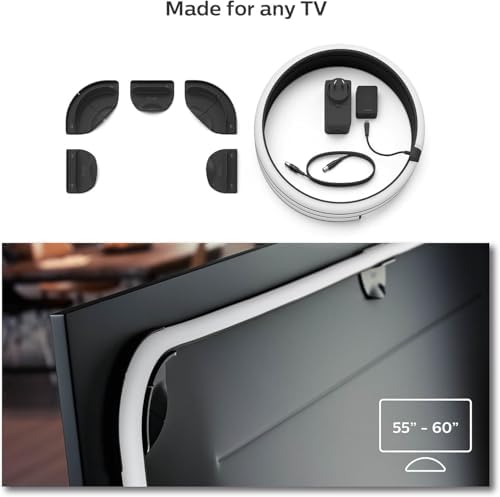 Philips Hue Gradient Lightstrip for 55 Inch TVs, Sync with Media and Gaming Smart Entertainment LED Lighting with Voice Control, Compatible with Alexa, Google Assistant (Packaging may vary)