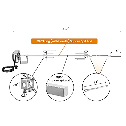 onlyfire BRK-6034 Stainless Steel Grill Rotisserie Kit Fits for Weber Genesis II 200/300 series & Genesis II LX 200/300 series gas grills