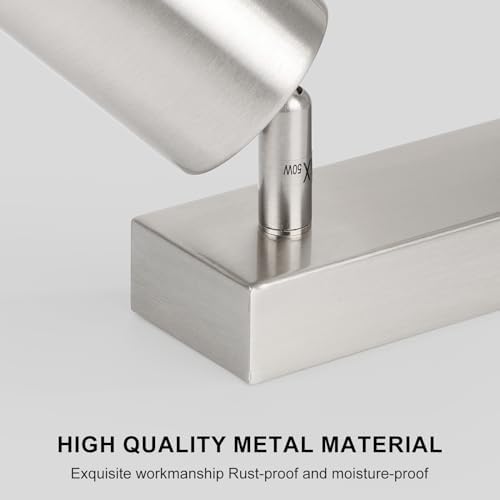 Ketom Adjustable 4 Way Ceiling Spotlight Fitting - GU10 LED Ceiling Light Rotatable - Indoor Spotlights Ceiling Lights - Modern Matt Nickel Metal Ceiling Spotlight - GU10 Bulb Base - Bulb Not Included