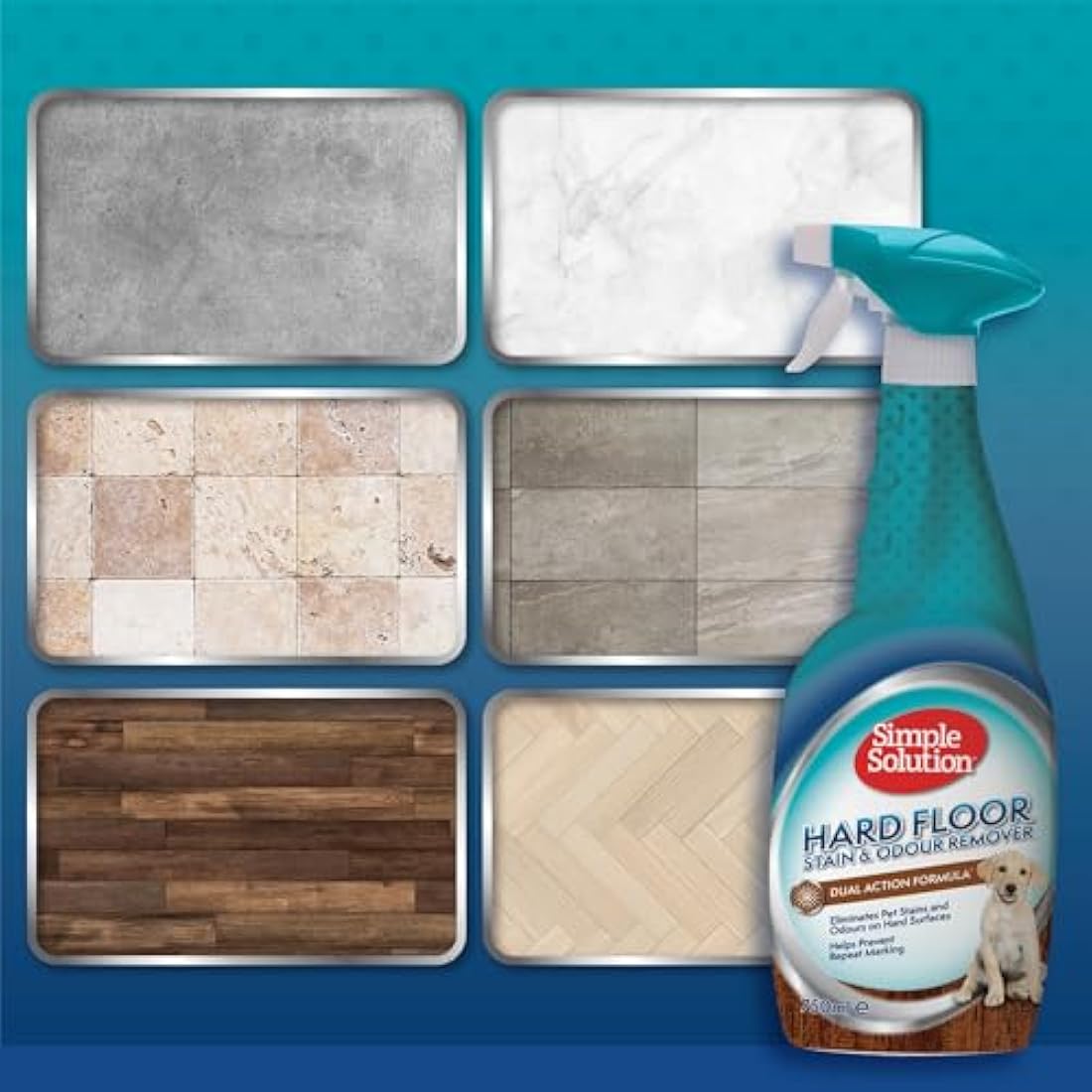 Simple Solution Hard Floor Pet Stain and Odour Remover, Dual Action Cleaner for Sealed Hardwood Floors - 750ml