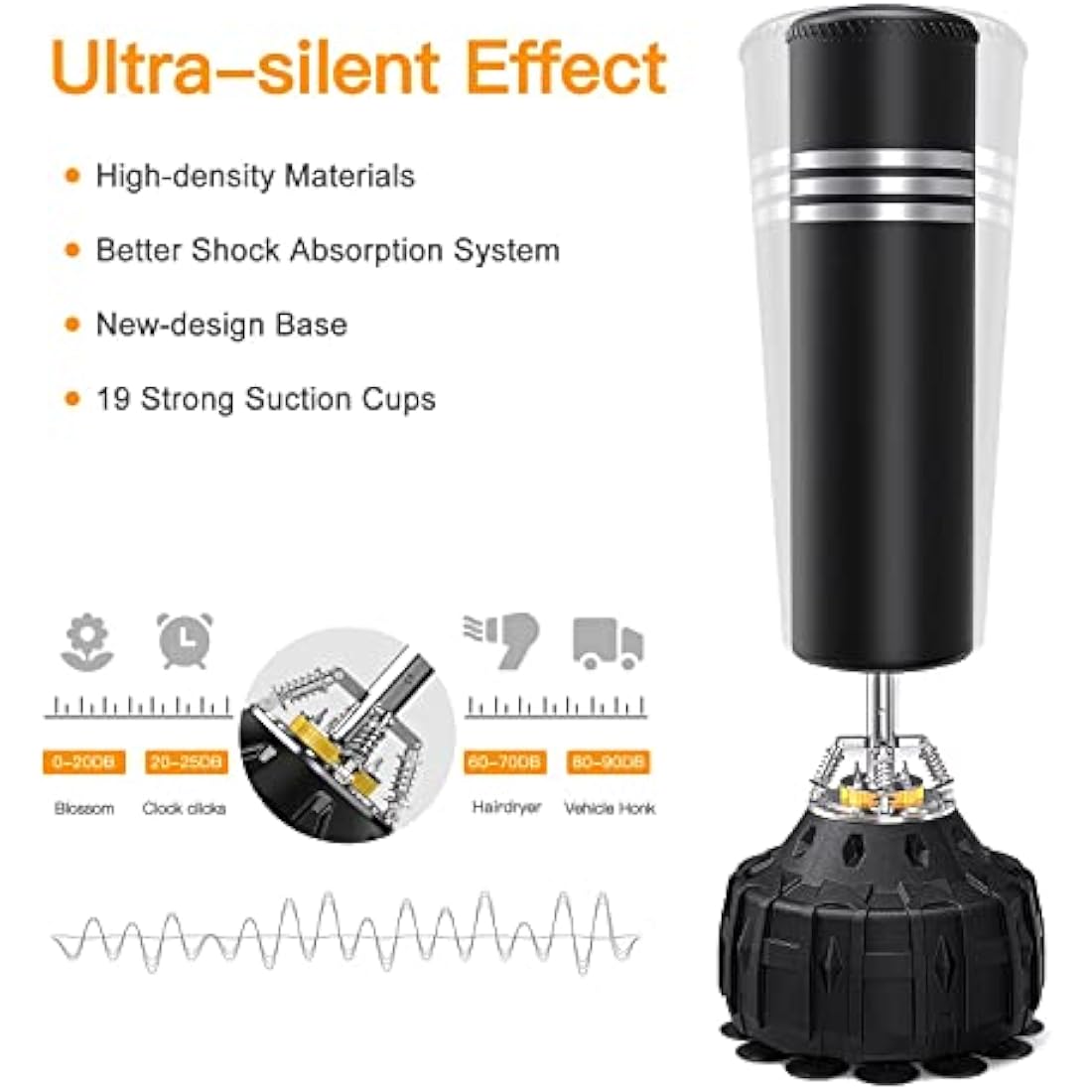 YOLEO Punching Bag Heavy Boxing Bag with Suction Cup Base - Freestanding Punching Bag for Adults Kickboxing Bags Kick Punch Bag