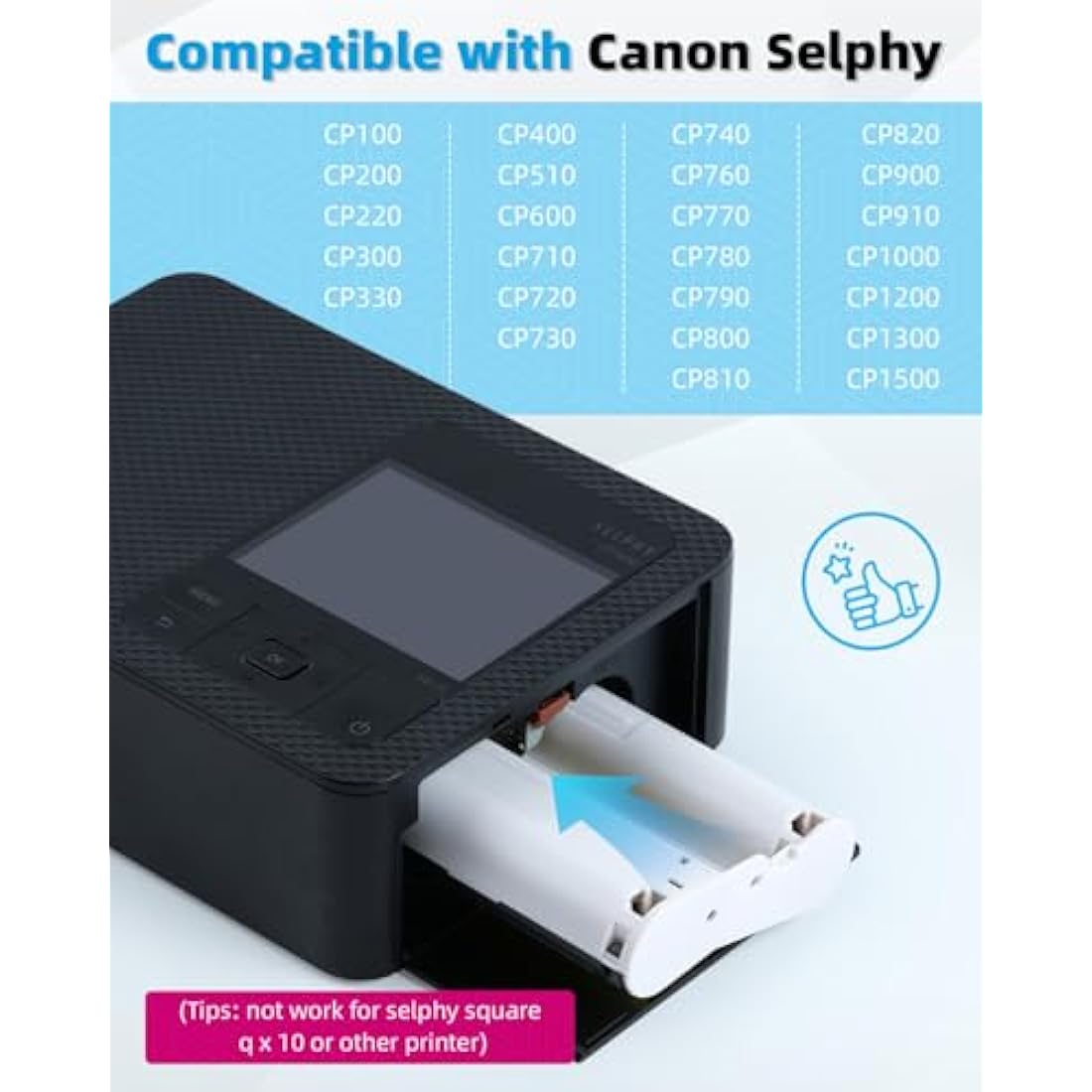 Airmall Replacement for Canon Selphy CP1500 KP-108IN Ink and Photo Paper Set for Selphy Photo Printer CP1500 CP1300 CP1200 CP1000 CP790, 3115B001(AA) 3 Color Ink Cartridge 108 Sheets Paper 100 x 148mm