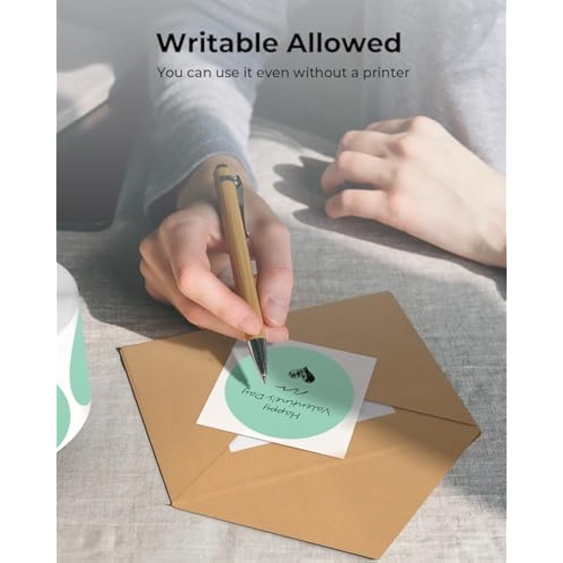 MUNBYN 50x50mm Green Circle Thermal Sticker Labels, Self-Adhesive Round Direct Thermal Labels, Multi-Purpose Roll Sticker for DIY Logo Design, QR Code, Name Tag, Inventory-750 Sheet/1 Roll