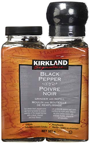 Kirkland Signature Black Pepper Adjustable Grinder with Refill 357 g, COST1250139