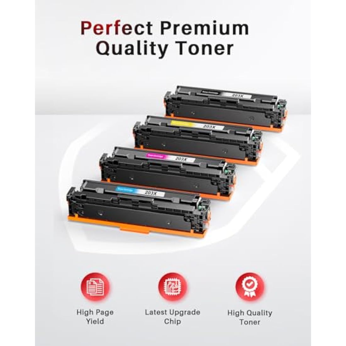 Halloya 203X Toner Cartridge Replacement for HP CF540X CF541X CF542X CF543X Compatible for Color Laserjet Pro MFP M254dw M254dnM254nw M280nw M281fdn M281fdw M281cdw (4 Pack)
