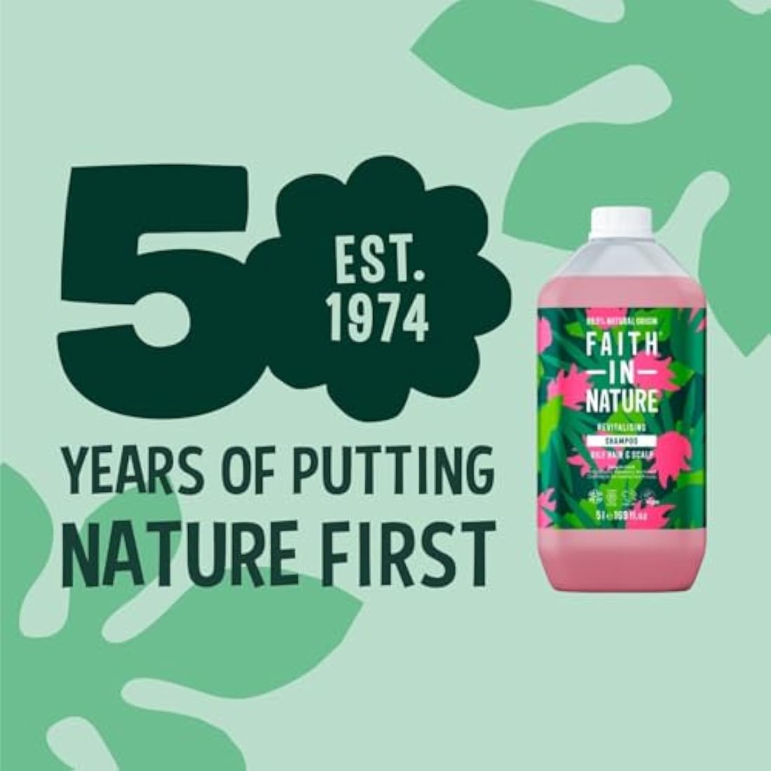 Faith In Nature Natural Dragon Fruit Shampoo, Revitalising for Oily Hair & Scalp, Vegan & Cruelty Free, No SLS, Silicones or Parabens, 5L Refill Pack