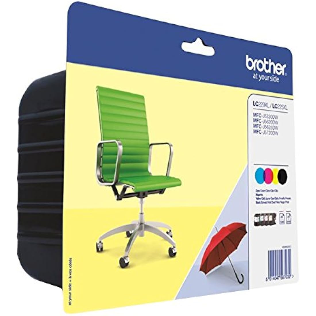 Brother LC-229XLBK/LC-225XLC/LC-225XLM/LC-225XLY Inkjet Cartridge, Black/Cyan/Magenta/Yellow, Multi-Pack, Super High Yield, Includes 4 x Inkjet Cartridges, Brother Genuine Supplies