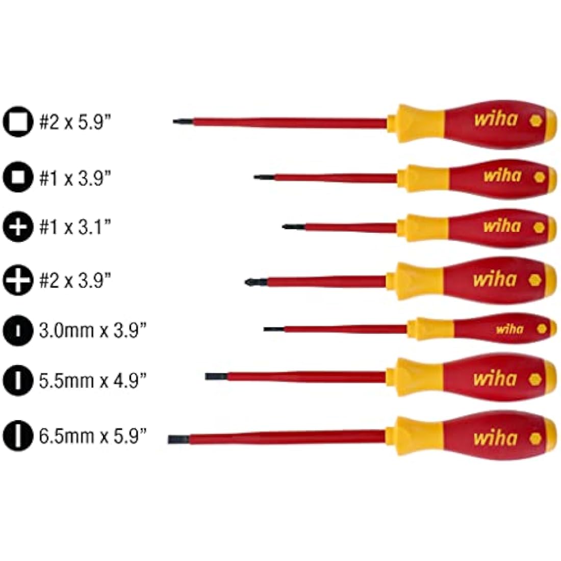Wiha 32097 | 7 Piece Insulated SoftFinish Screwdriver Set