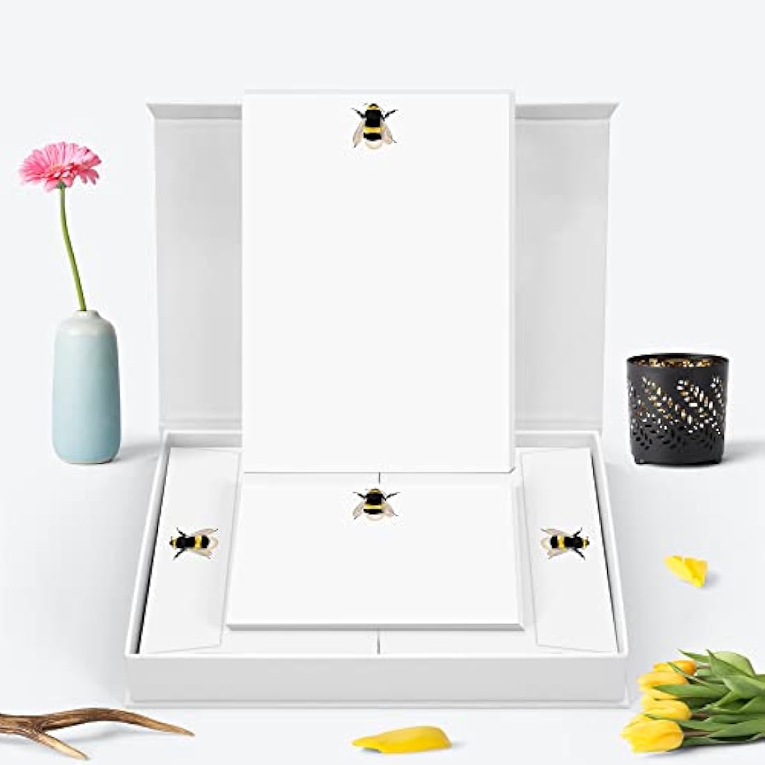 Me Loovely Bumble Bee Letter Writing Paper Notecard and Envelopes Stationery Supplies for School Home & Office | Christmas Gifts (20 Letters, 10 Cards & 30 Envelopes with Gift Box)