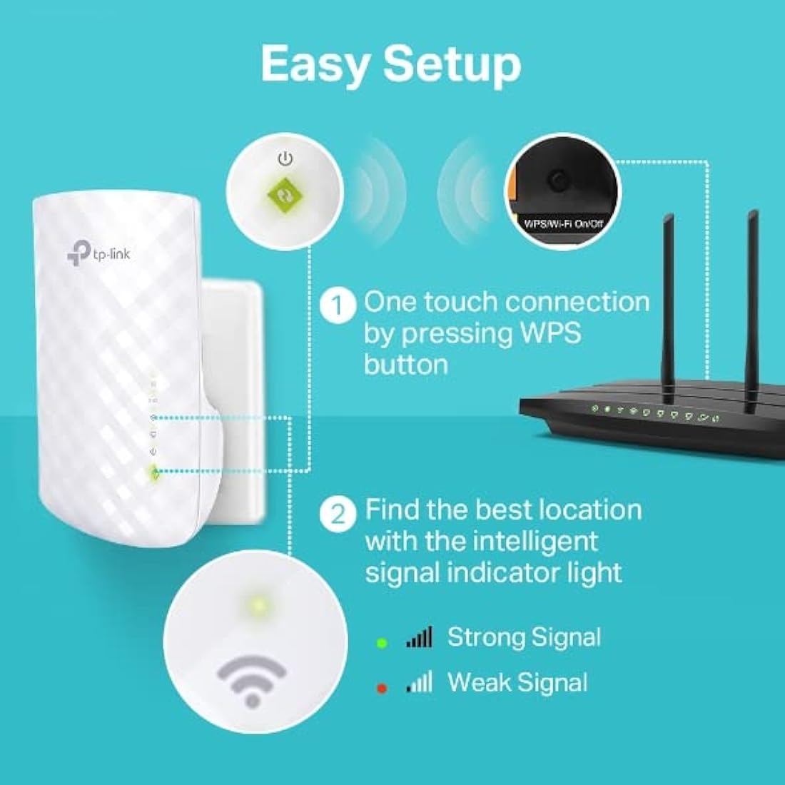 TP-Link RE220 WiFi Extender Booster, Dual-Band AC750 Mbps Range Extender Repeater with Ethernet Port, Connect Wired Devices, Works as a Wireless Adapter, Connect up to 32 Devices,Simple Two-Step Setup