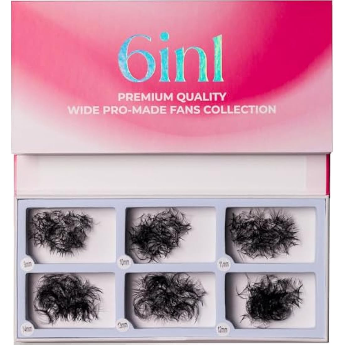 LLBA Promade Mix Fans | Handmade Volume Eyelashes | Multi Selections From 5D To 12D | C CC D Curl | Thickness 0.03~0.1 mm | 9-18mm Length | Long Lasting | Easy Application (10D-0.03 C, 9-14mm)