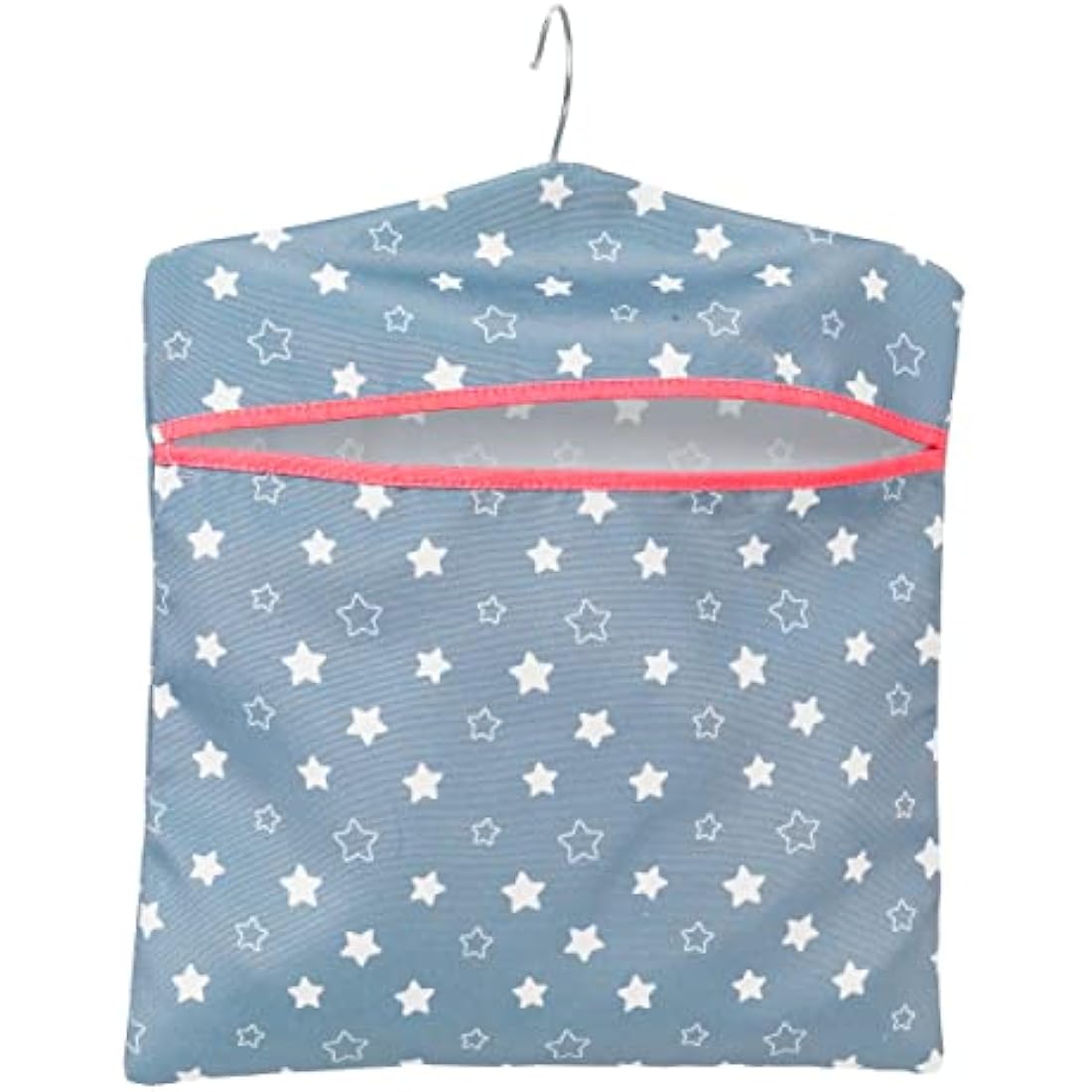 Kleeneze KL081599EU7 Star Print Peg Bag - Hang on Line, Peg Organisation, Easy Hanging Hook for Storage, Holds up to 50 Pegs, Reusable, Indoor/Outdoor Use, Clothes Peg Bag, 33 x 30 cm