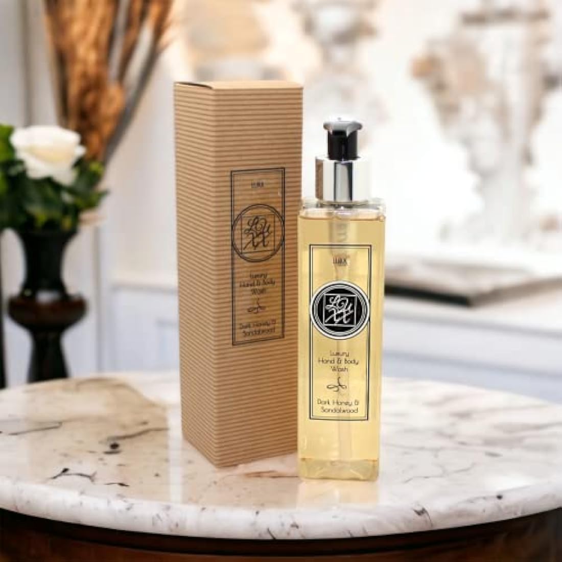 Luxx Creations - Hand Soap & Body Wash 250ml (Dark Honey & Sandalwood) - Highly Fragranced, Free from SLS, Vegan Friendly