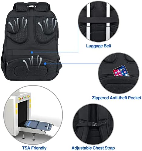 KROSER Travel Laptop Backpack 17.3 Inch XL TSA Computer Backpack Water-Repellent College Daypack Business Backpack with RFID Pockets & USB Port for Men/Women