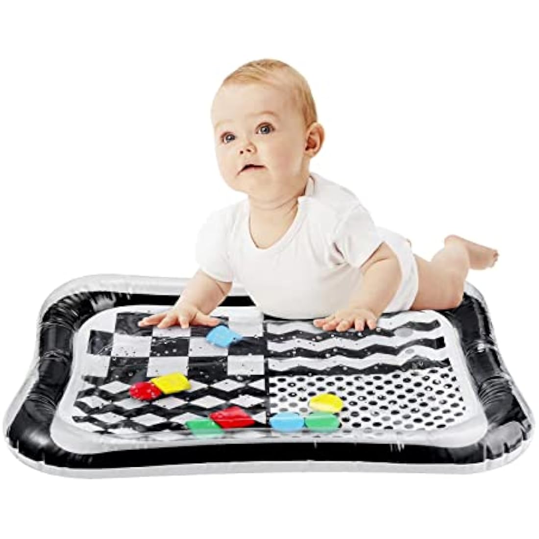 PandaEar 2 Pack Tummy Time Water Mat for Babies Toddlers, Inflatable Tummy Time Pillow Toys Baby Water Play Mats for Floor, Baby Sensory Water Mat for 3 6 9 Months Girls and Boys