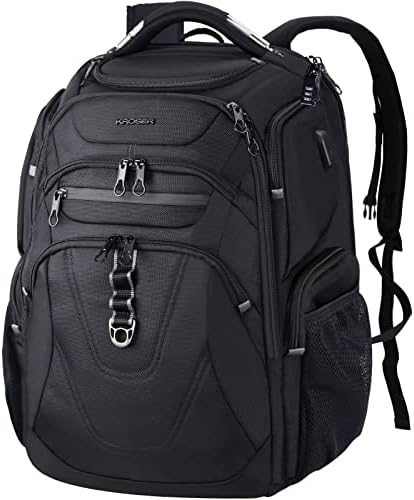 KROSER Travel Laptop Backpack 17.3 Inch XL TSA Computer Backpack Water-Repellent College Daypack Business Backpack with RFID Pockets & USB Port for Men/Women