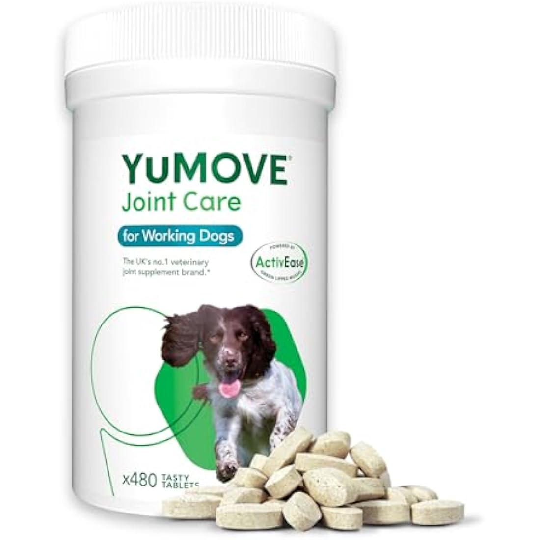 YuMOVE Joint Supplement for Working Dogs, Joint Care, Essential Dog Hip and Joint Aid with Glucosamine, Chondroitin, Green Lipped Mussel, All Ages and Breeds, 480 Tablets