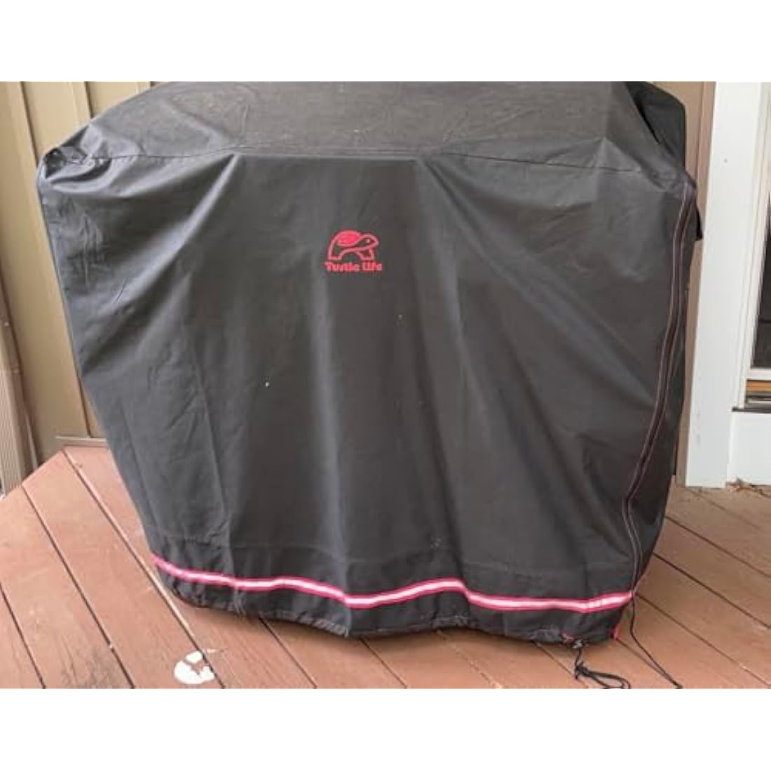 Turtle Life BBQ Grill Cover, 46 Inch Heavy Duty Waterproof Barbecue Gas Grill Covers for Flat Top Griddle, Anti-Fading Cover for 3-4 Burner Gas BBQ Grill, Black，120x60x100cm