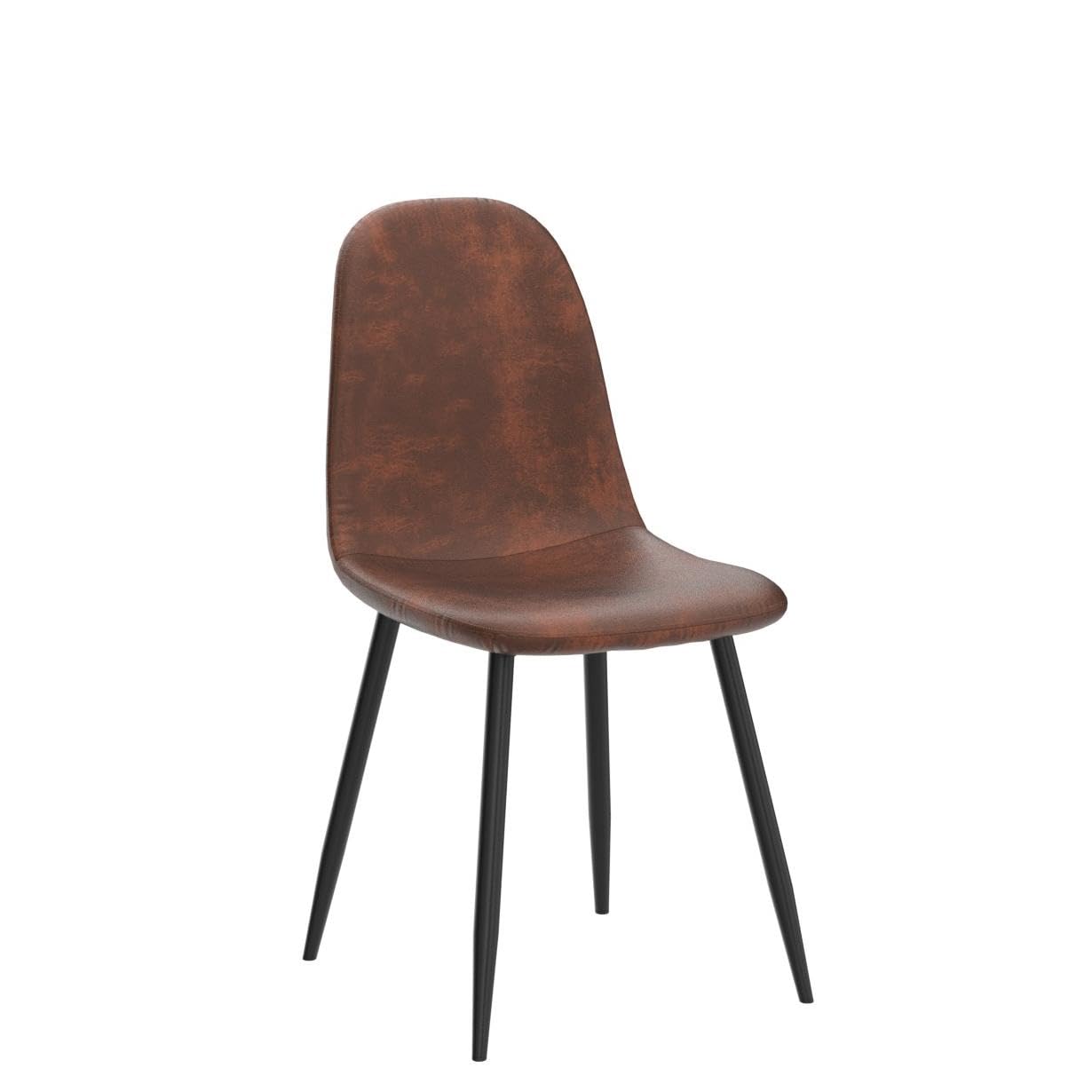 Artist Hand Set of 6 Dining Chairs for Living Room Dining Room, Vintage Faux Suede Dining Chairs Set of 6 with Upholstered Seat Solid Metal Legs
