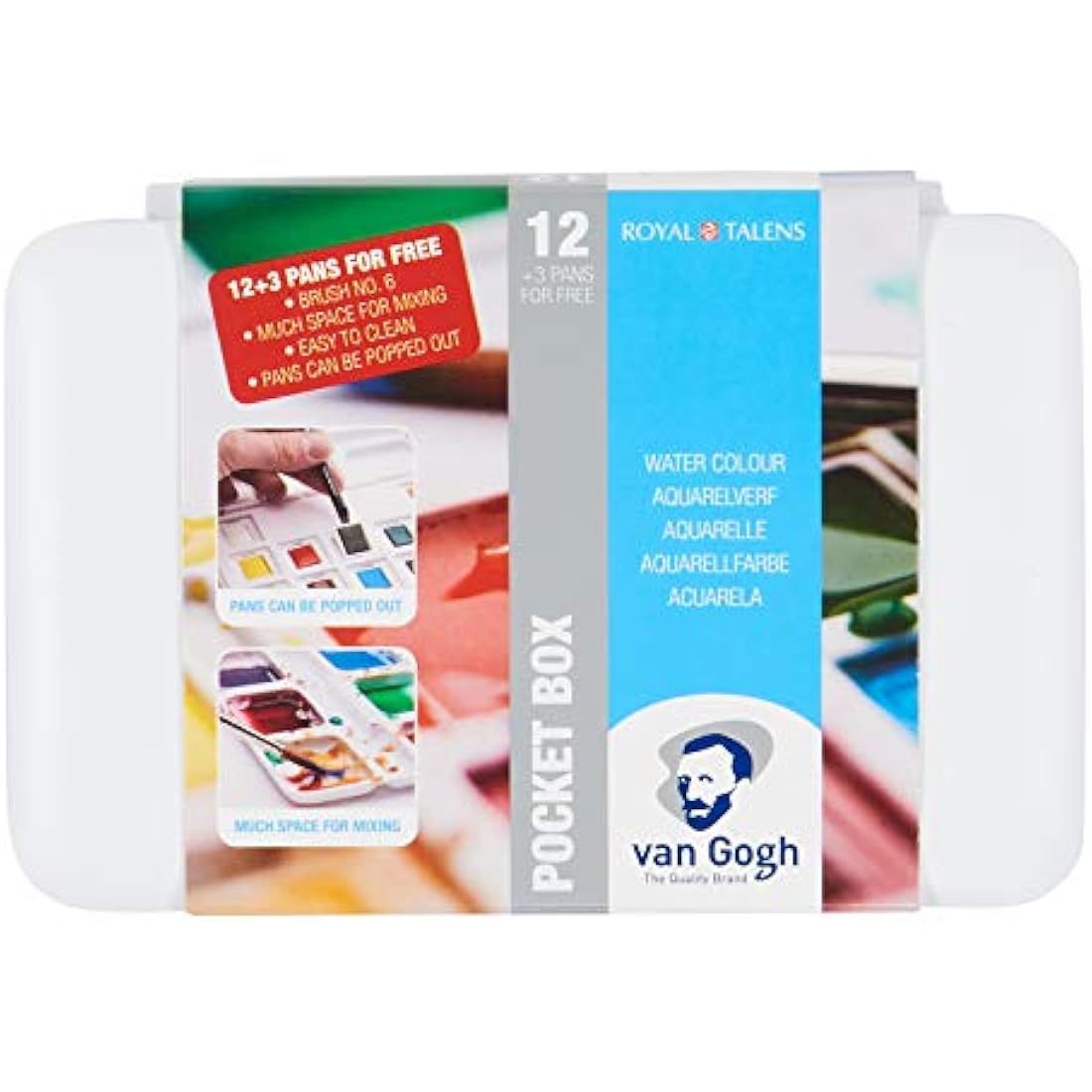 Van Gogh Watercolour Set Van Gogh Pocket Box of 12 Half-Pots + 3 Free