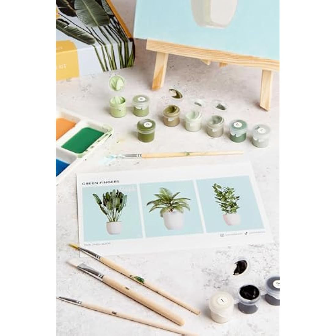 Dabble Paint by Numbers Kits – Set of 3 Paint by Numbers for Adults Beginners with Canvas Frame, Painting Kits for Adults, Flowers Design